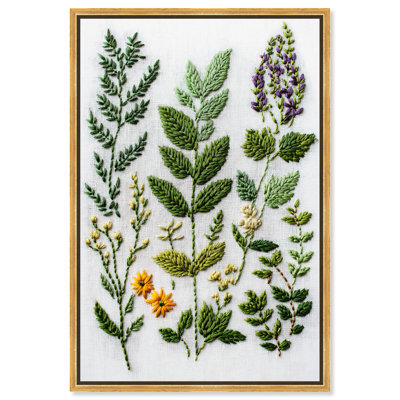Threaded Trellis Taxonomy Canvas Floral Embroidery Prints by Art Remedy
