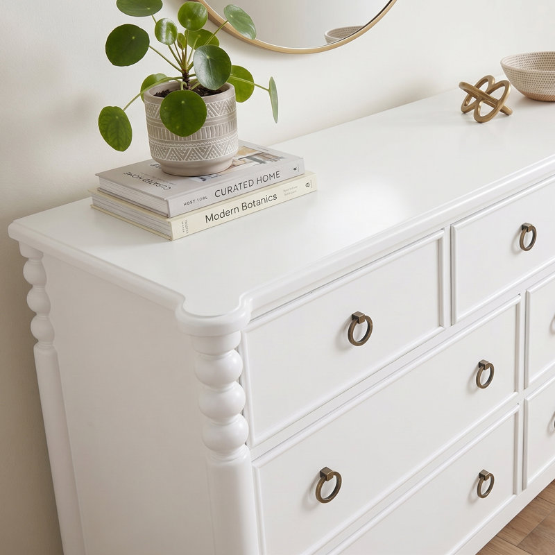 Commode 7 tiroirs Roundhill Furniture, finition blanche