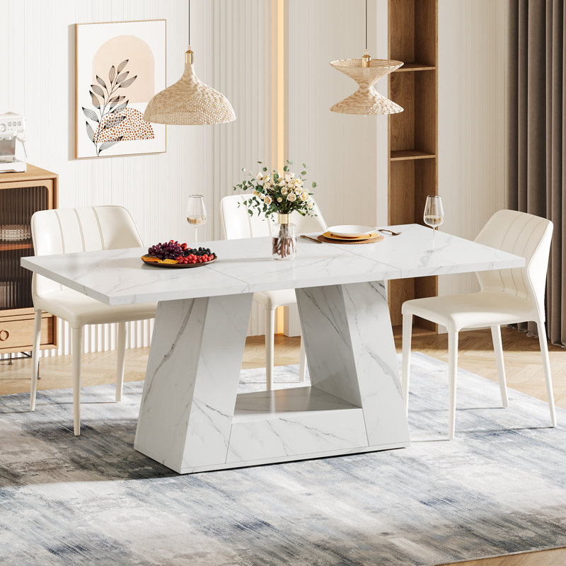 Wrought Studio 63" Dining Table For 4 With Sturdy Base & Reviews ...
