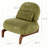 Cute Accent Chair with Solid Wood Legs, Velvet Living Room Chair with Soft Cushion, Cozy Bedroom Chair, Comfy Armless Reading Chair for Apartment, Waiting Room, Balcony (Green)-601892184