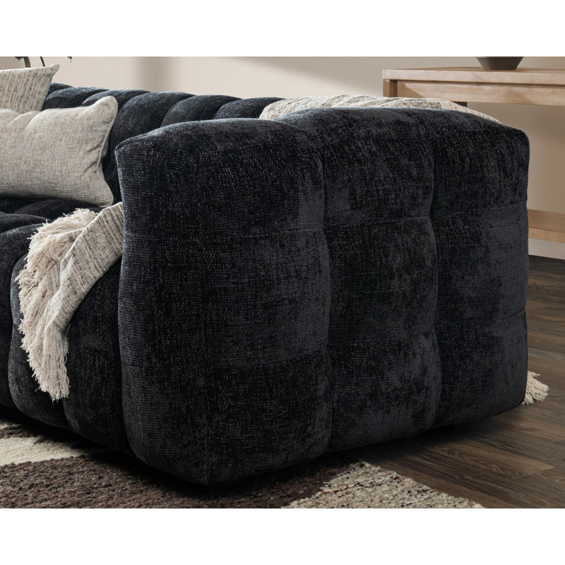 Walter 94" Sofa Beige, Zinc Black