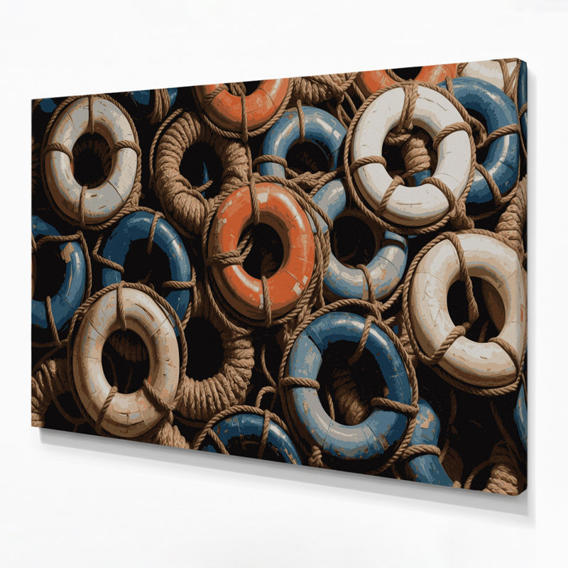 Art nautique sur toile brun, H 24 po x l 36 po