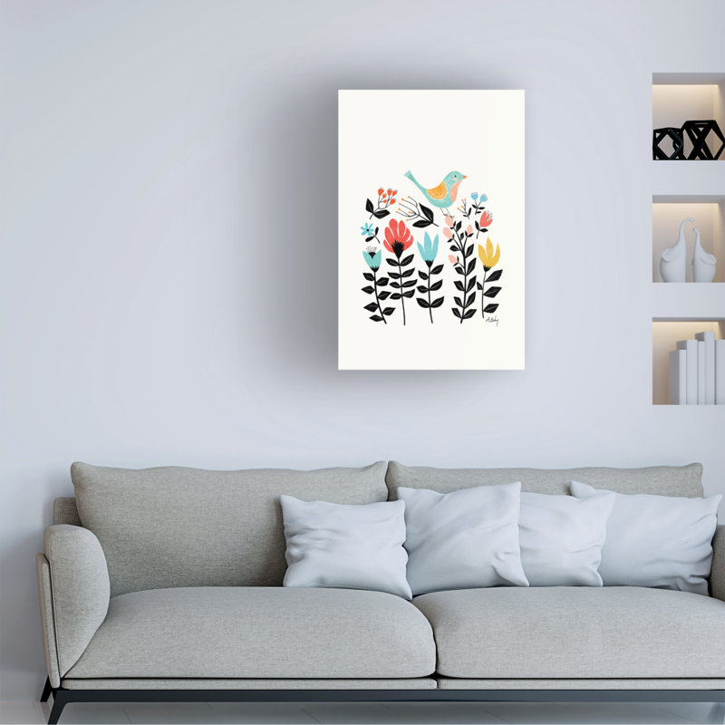 «Folk Art Garden» par Annie Bailey Art - impression sur toile tendue, H 19 po x l 12 po x P 2 po