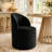 4 - Person Dining Table Sets With Extendabe Oval Table & 4 Upholstered Chenille Rolling Chairs-1685054946