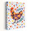 Happy Easter Chicken Colorful Vibrant Abstract Bird Spring Flower Wall Art Print by Pictufy Studio IV - Wrapped Canvas Print-2115281671