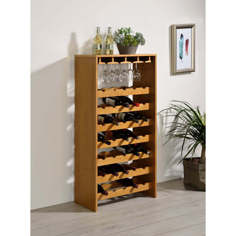 Support à vin de sol rectangulaire en verre avec 35 bouteilles Justin, H 48 po x l 24 po x P 12 po