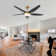 52" 5 - Blade Reversible Ceiling Fan With LED Light and Remote Control