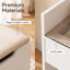 Meuble-lavabo compact compact avec miroir à lumière DEL 3 modes et tabouret de rangement avec repose-pieds, coiffeuse avec rangement pour tiroirs