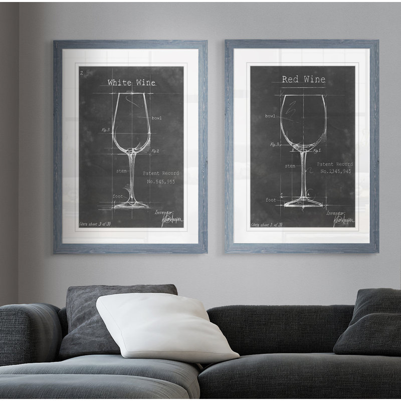 « articles bar blueprint iii » par antonymeus bunjamin (abe)-ensemble de 2 reproductions d’art sur cadre photo, Gris