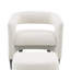 Fauteuil d'appoint courbé beige avec repose-pieds assorti, fauteuil de lecture compact en bois massif avec pieds fuselés pour le salon et la chambre à coucher