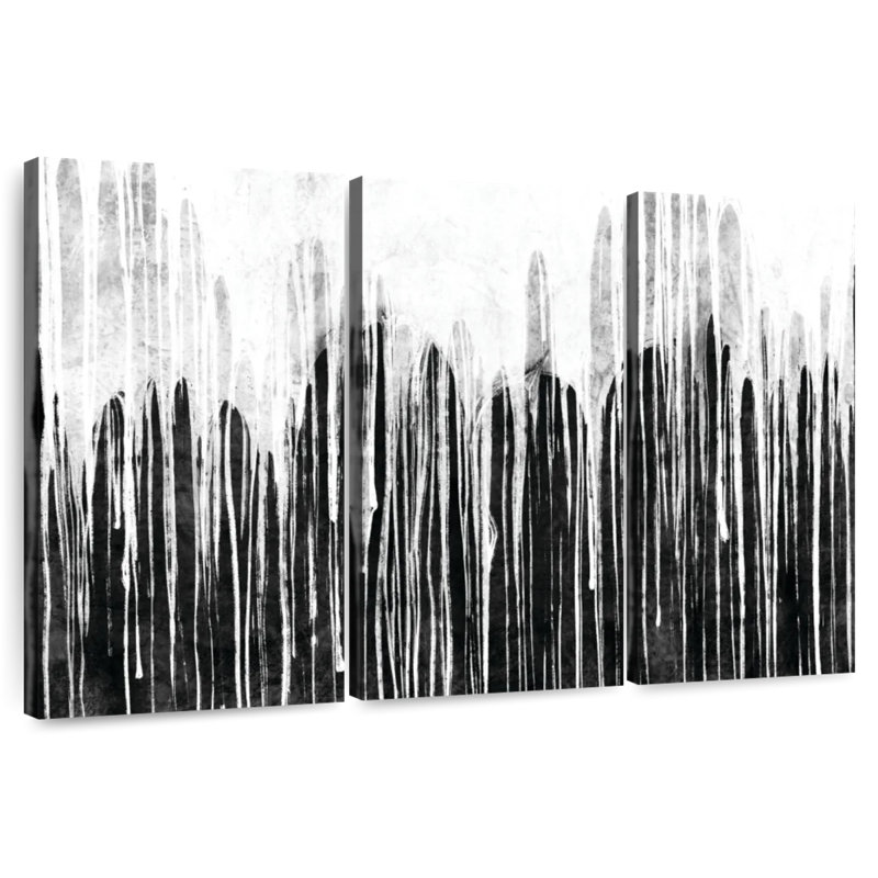 Goutte de peinture noire et blanche Avery, H 36 po x l 57 po