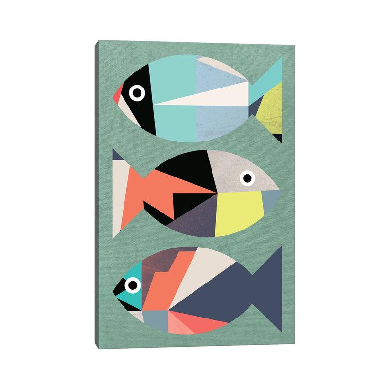 Little Fish 1 Piece Wrapped Canvas Painting, 20.32 cm H x 30.48 cm W