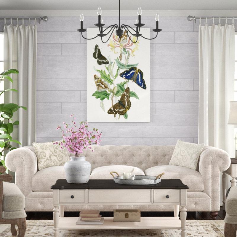 British Butterflies I - Painting on Canvas, 122cm H x 81cm W, Wrapped Canvas