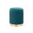 Nesting Pleated Ottoman Set In Gold Metal And Peacock Teal Velvet
