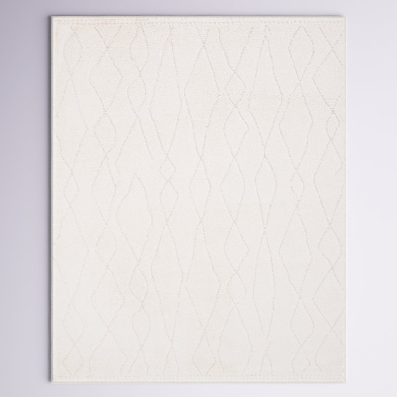 Bahiya Abstract Machine Woven Polyester Area Rug in Ivory/Beige, Rectangle 8' x 10'