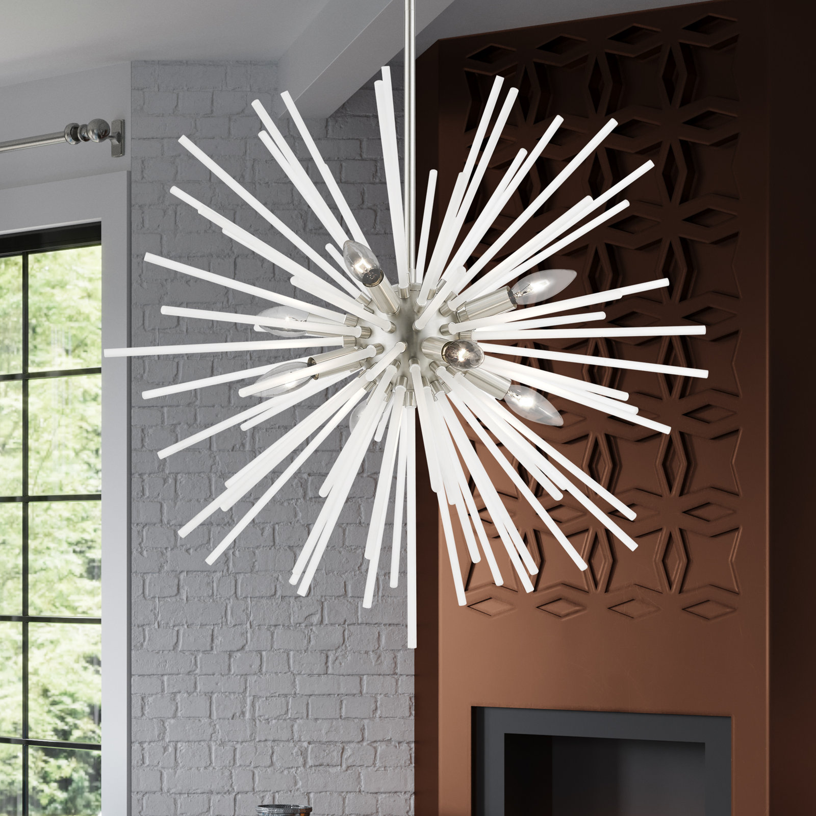 Ryzen 6 - Light Dimmable Sphere Chandelier, 25.75'' H x 15.75'' W x 25.75'' D, Brushed Nickel