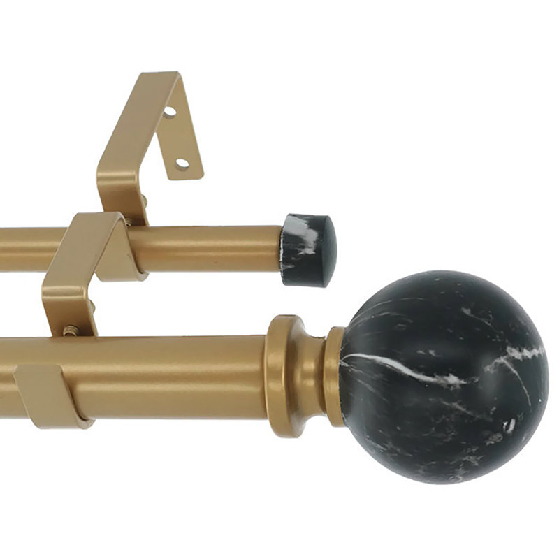 Adjustable Double Curtain Rod, Royal Gold, 84" - 120"