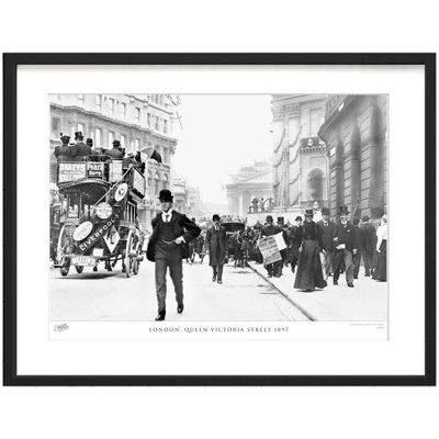 London, Queen Victoria Street 1897 1 Piece Single Picture Frame Wall Art