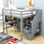 Lit mezzanine double avec bureau, tiroirs et cabine-1352420129