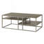 Ensemble de tables basses et de bout modernes 3 pièces avec structure en métal et plateau en bois