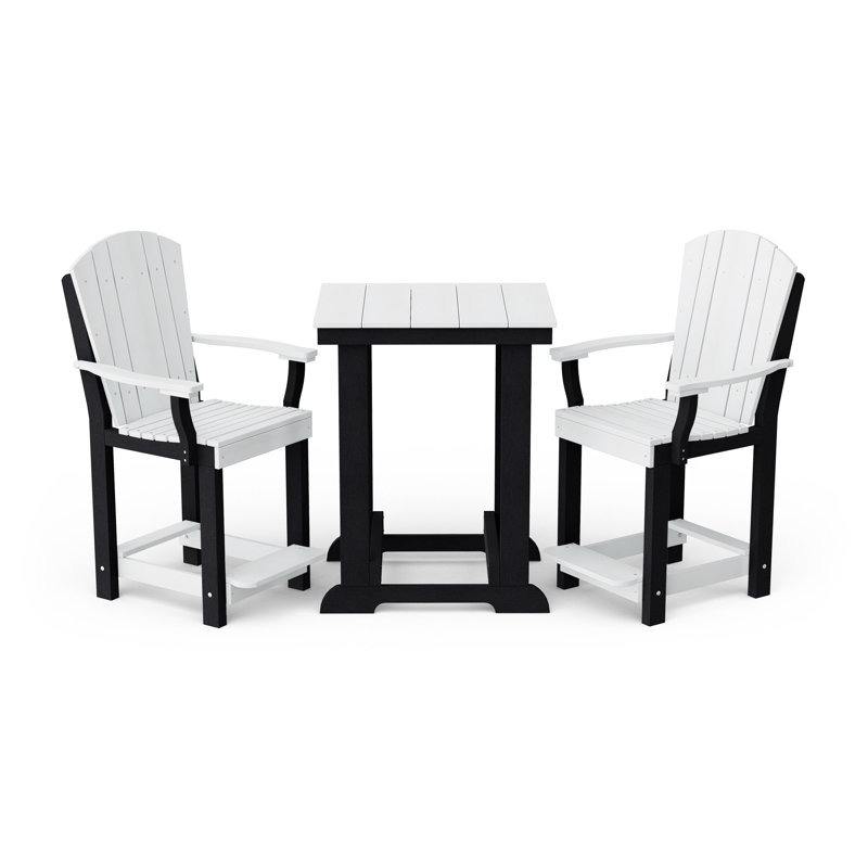 Heritage 3-Piece Patio Set, White/Black