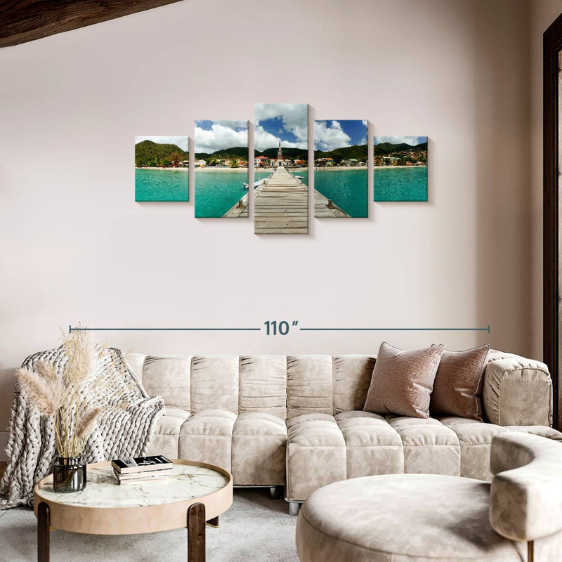 Martinique Dock, 34" H x 74" W