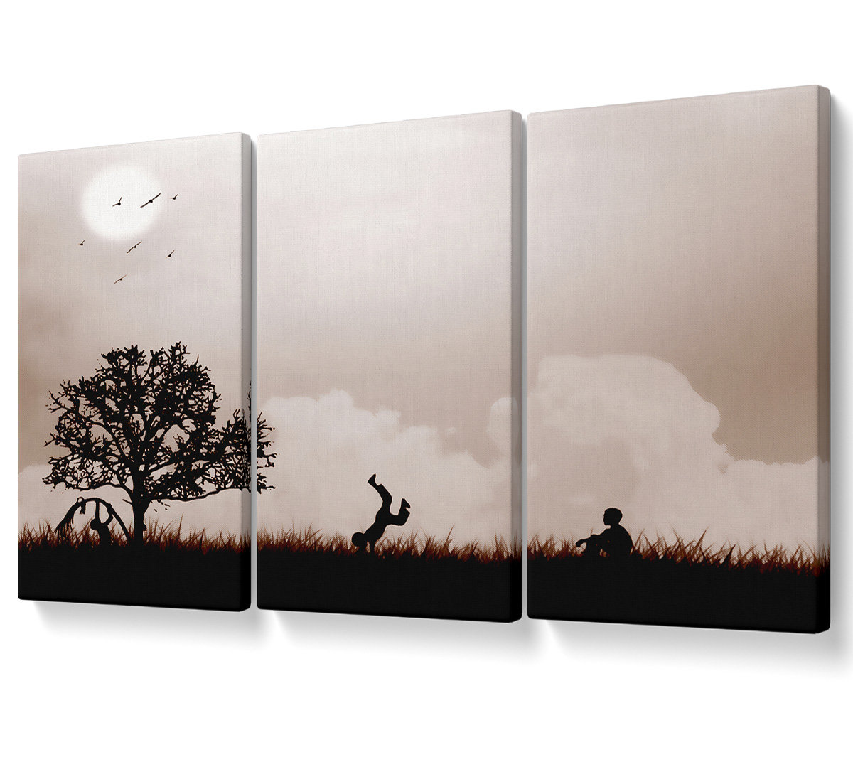 Ebern Designs Childs Playground - 3 Piece Wrapped Canvas Graphic Art ...