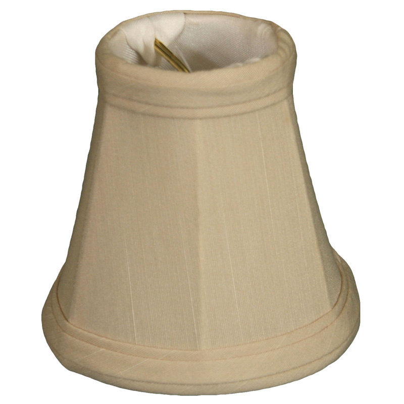 abat-jour à candélabre en soie H 3,5 po/candélabre (à clips), Beige