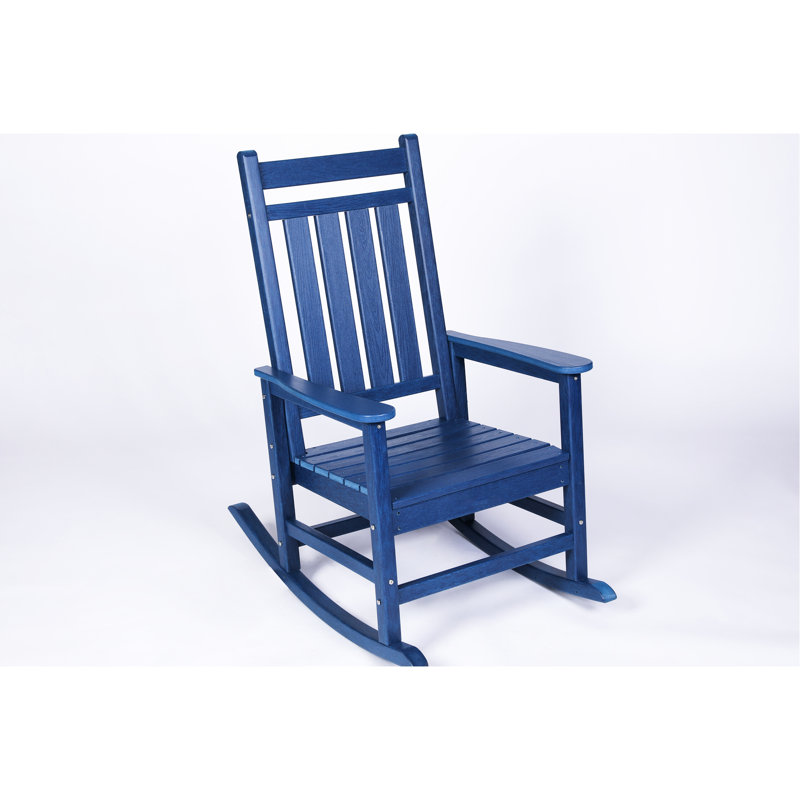 Chaise berçante d'extérieur pour adultes - Bleu marine avec fatigue et porche élargi avec quincaillerie ergonomique robuste
