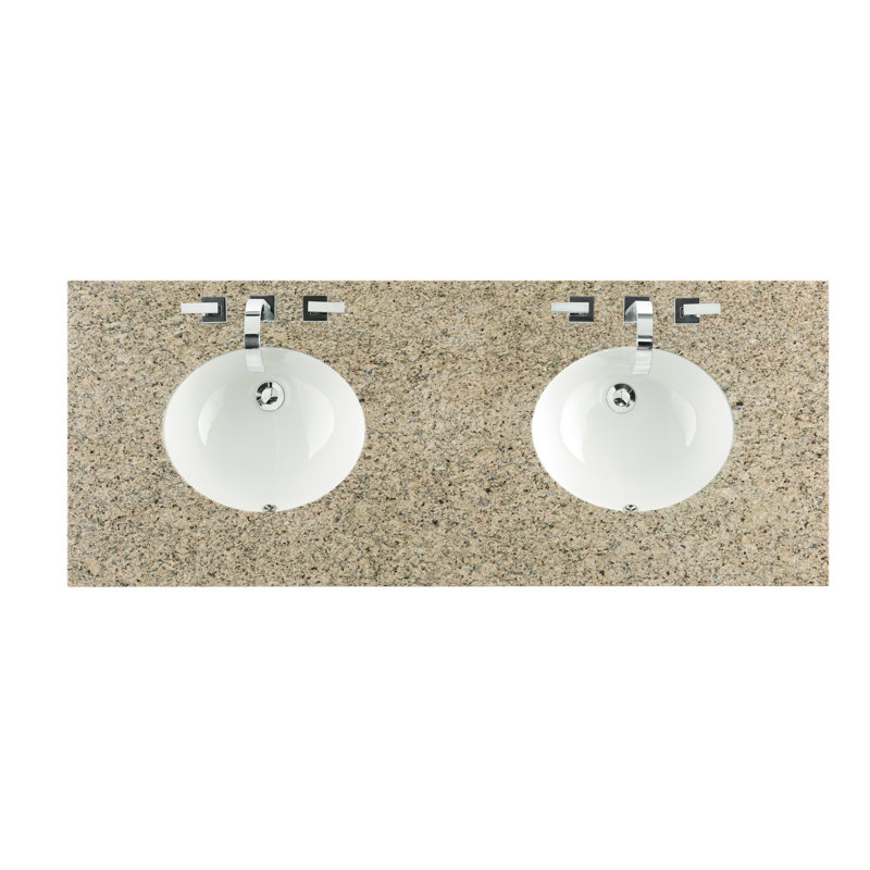 Brittany 60'' W Vanity, Carrara White, Bright White, 8" Widespread