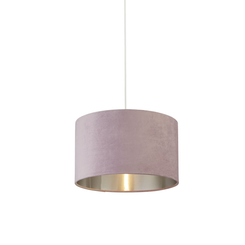 Velvet, Plastic And Mild Steel Traditional, 24 cm H x 40 cm W x 40cm D, Lilac/Brushed Silver
