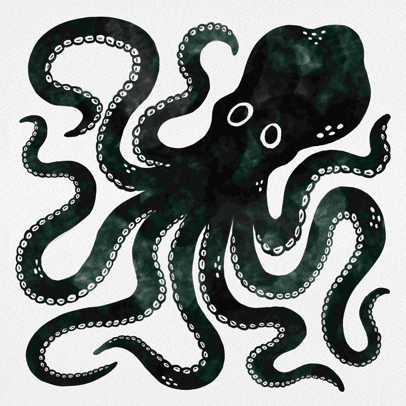 «Minoan Octopus», impression sur toile tendue, L 12 po x H 12 po