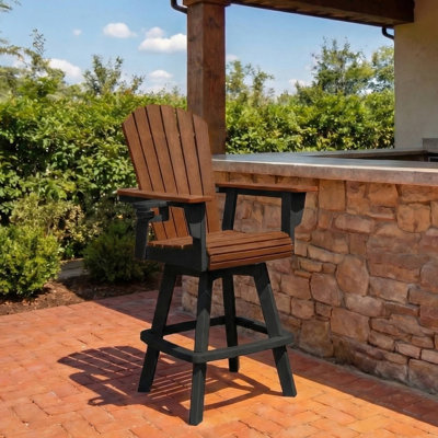 Kevin Adirondack Swivel Bar Chair, Black