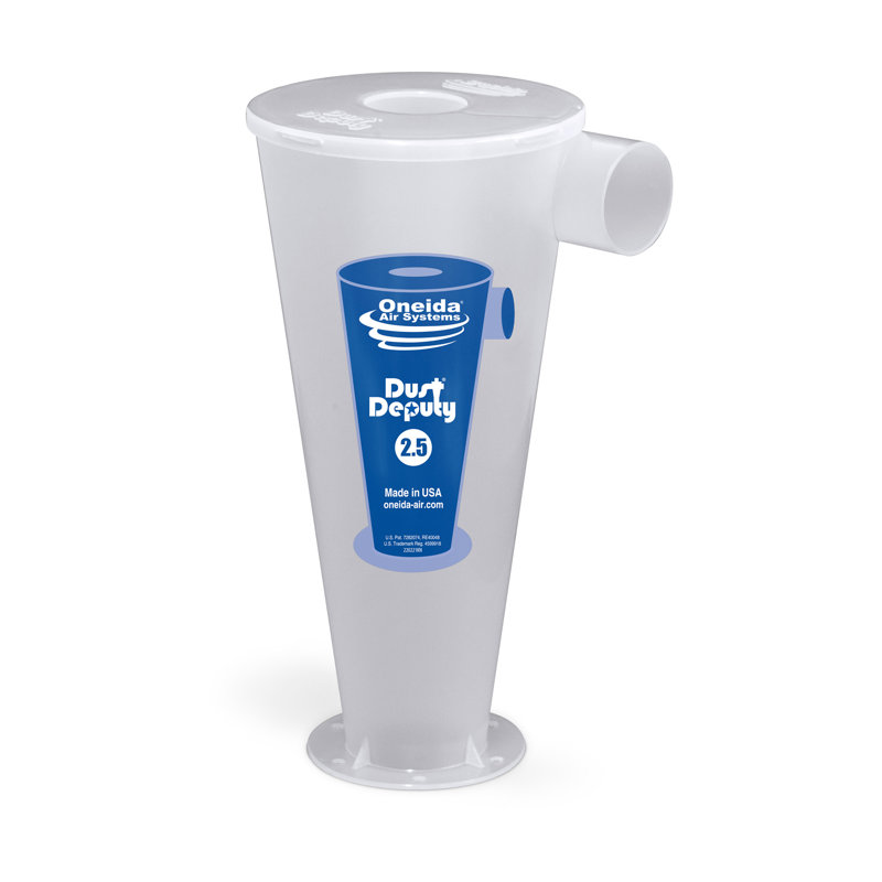 Oneida Air Systems Dust Deputy 2.5 DIY Cyclone Separator, Accessory Only, Clear