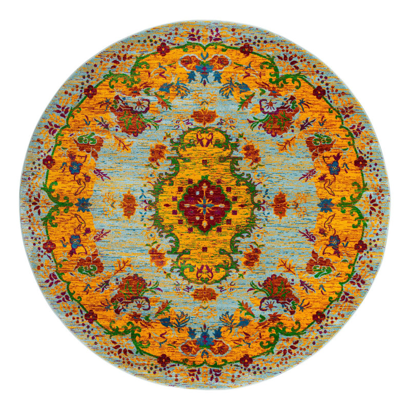 Floral Indoor Rug, Round 7'10"