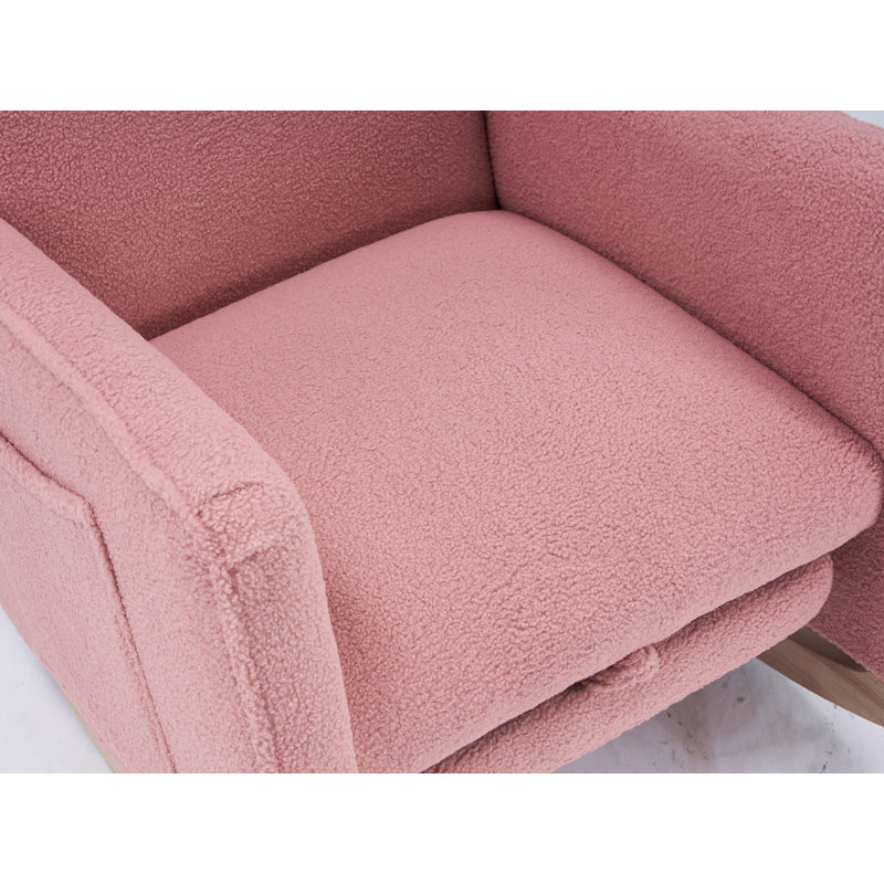 Chaise berçante rembourrée Lebbie, Rose