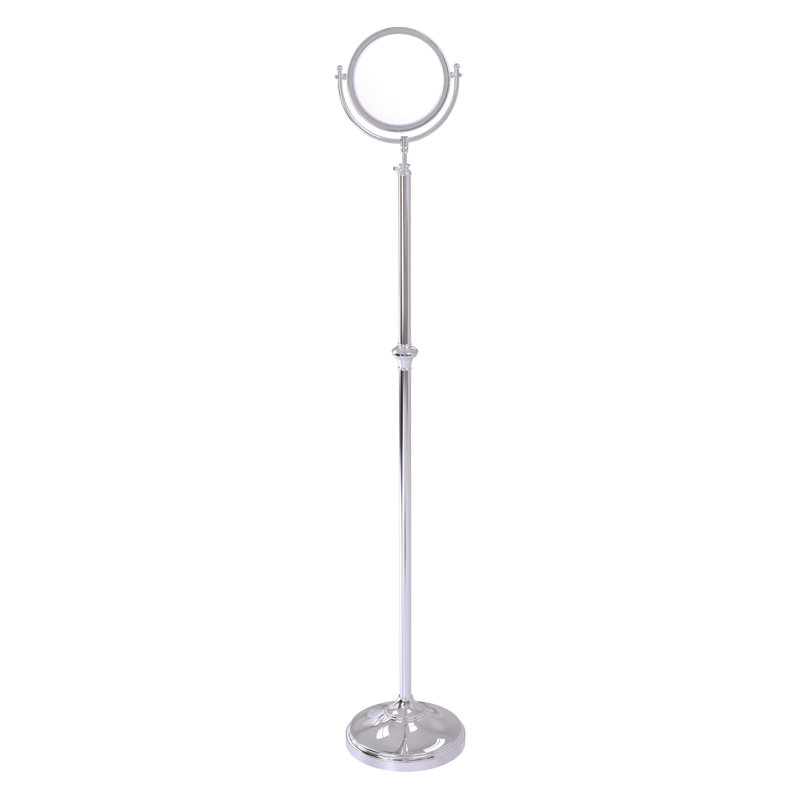 Gober Metal Floor Mirror, 4x, Polished Chrome