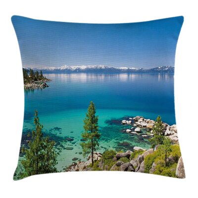 Tranquil View of Lake Tahoe Indoor/Outdoor 40"" Throw Pillow Cover -  Ambesonne, min_32826_40x40