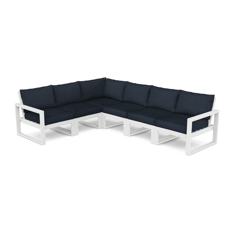 Ensemble de sièges modulaires profonds 6 pièces EDGE, Marine Indigo Revolution®, Blanc