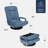  360-Degree Swivel Gaming Floor Chair W/ Armrest Handles, Foldable Adjustable Backrest - Dusty Blue-1950952716