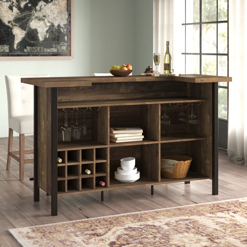 Cattan 70.75'' Home Bar, Rustic Oak