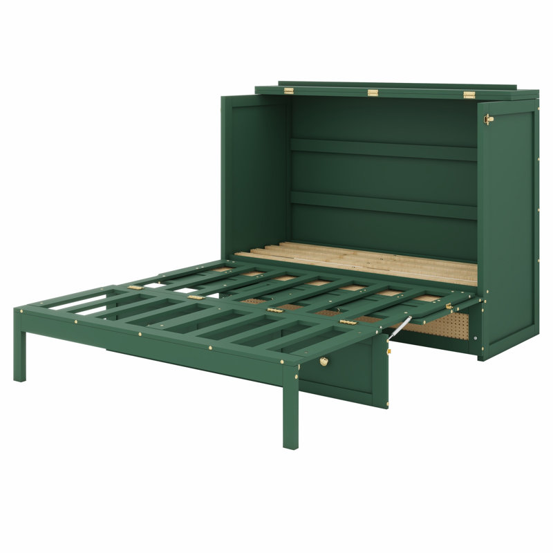 Lit escamotable pliable à grand tiroir, Vert