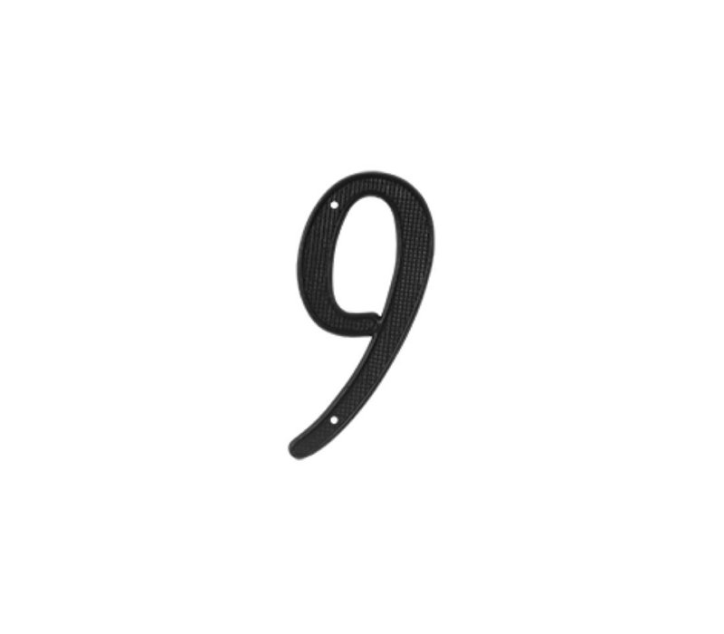 Deltana RNZ4-9 4" Numbers Zinc Die-Cast, Black