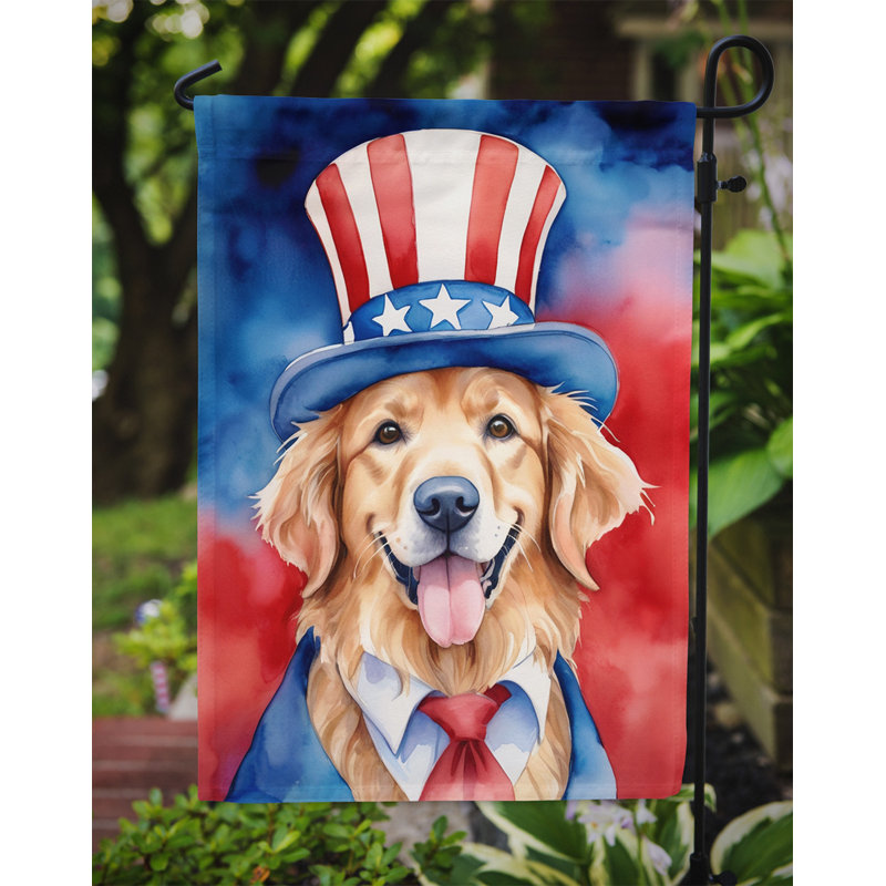 Drapeau patriotique du jardin américain, Brown/Blue Golden Retriever