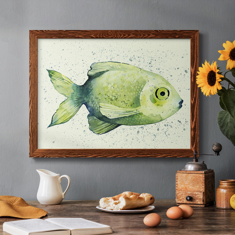 " Speckled Freshwater Fish II ", Maple Framed, 26" H x 38" W x 1.5" D