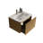 Modern Oak Bathroom Vanity With Ceramic Sink, Space-saving Design