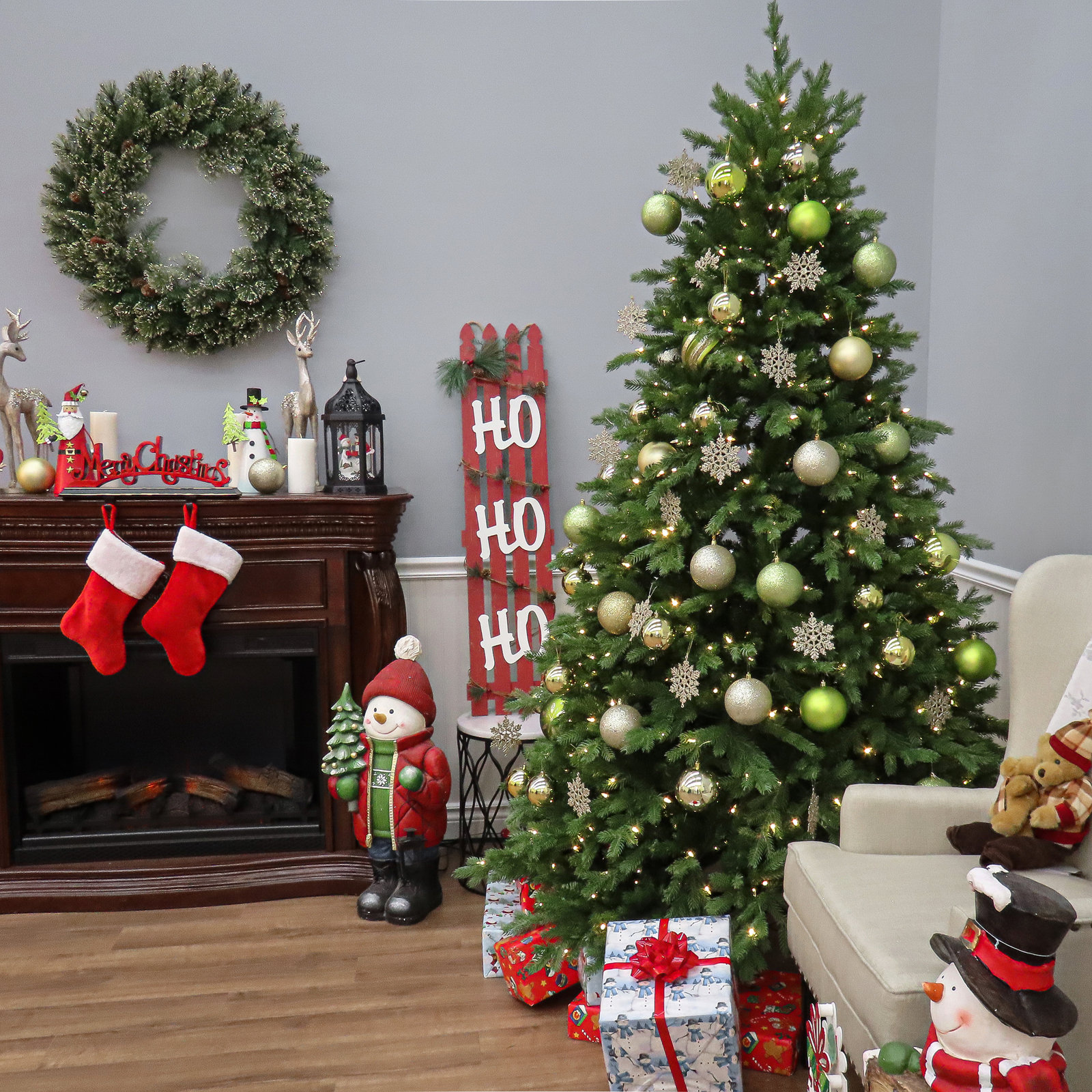 Pre-Lit Fir Christmas Tree, 78" H
