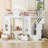 Twin-Over-Twin Bunk Bed With Changeable Table, Bunk Bed Turn Into Upper Bed And Down Desk -White