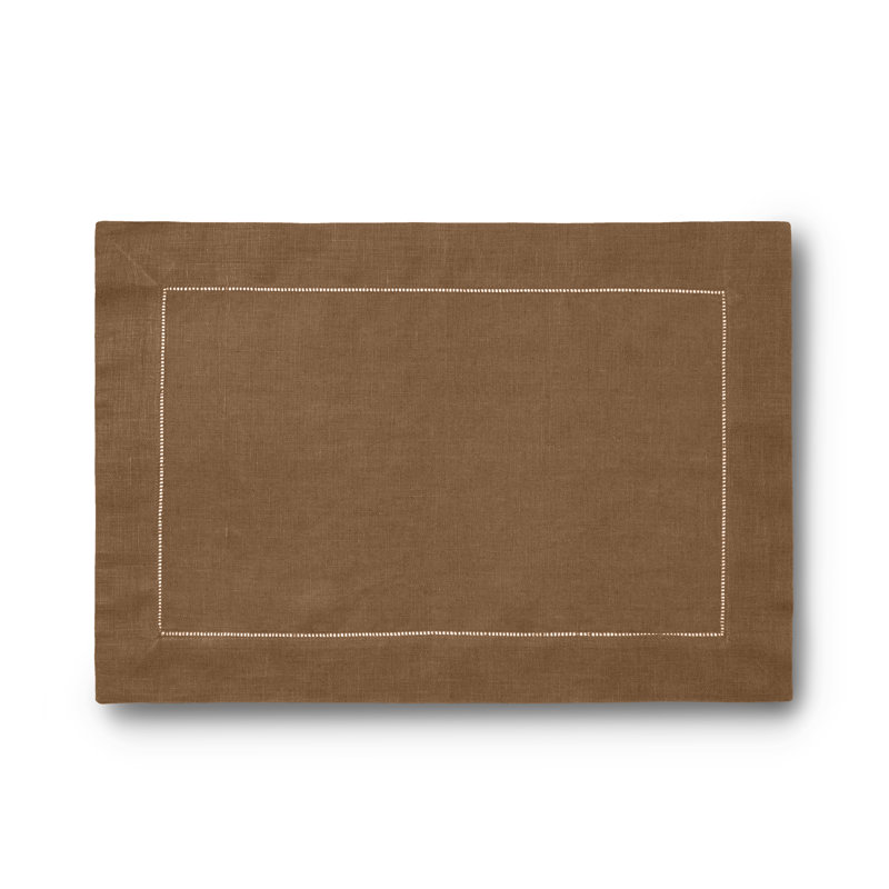 Festival Linen Rectangle Placemat Set, Hazelnut