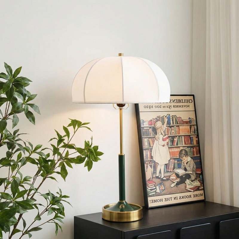 Dallanara Metal Table Lamp, Green, Green